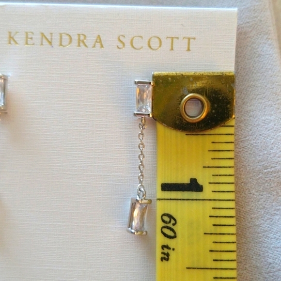 NEW Kendra Scott Juliette White Crystal Rhodium Silver Drop Earrings - Picture 6 of 14